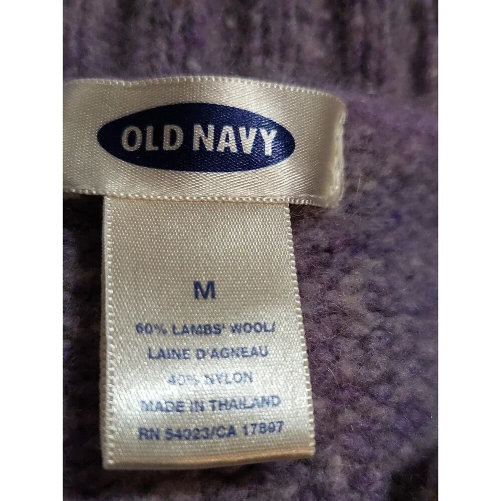 (#L7) Old Navy Knit V-neck Pullover Sweater Youth Size Medium Purple Lambs Wool